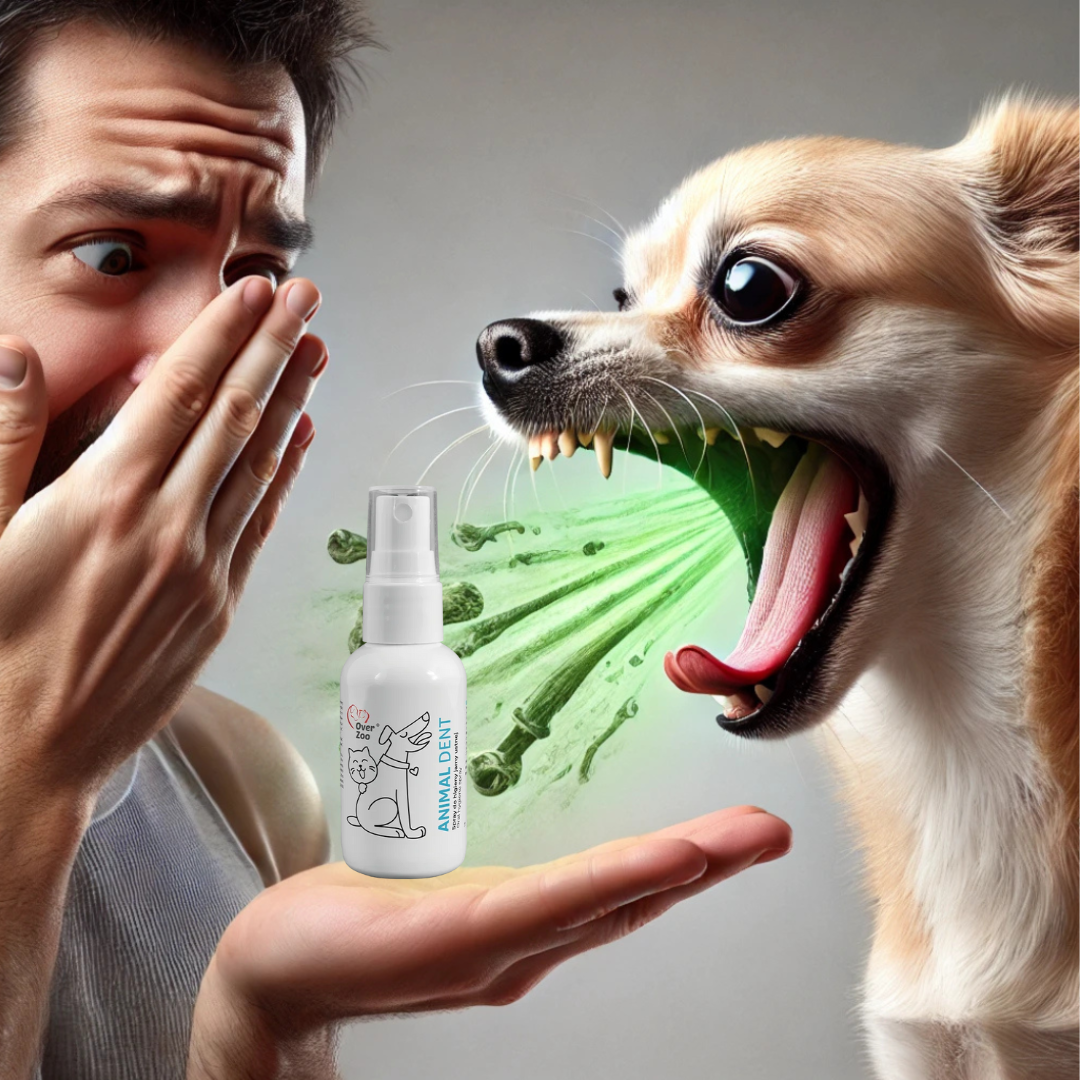 Spray natural pentru câini si pisici care elimină placa bacteriană și mirosurile neplăcute