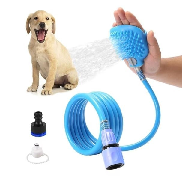 Aquapaw - Perie duș căței cu furtun silicon tip extensie robinet