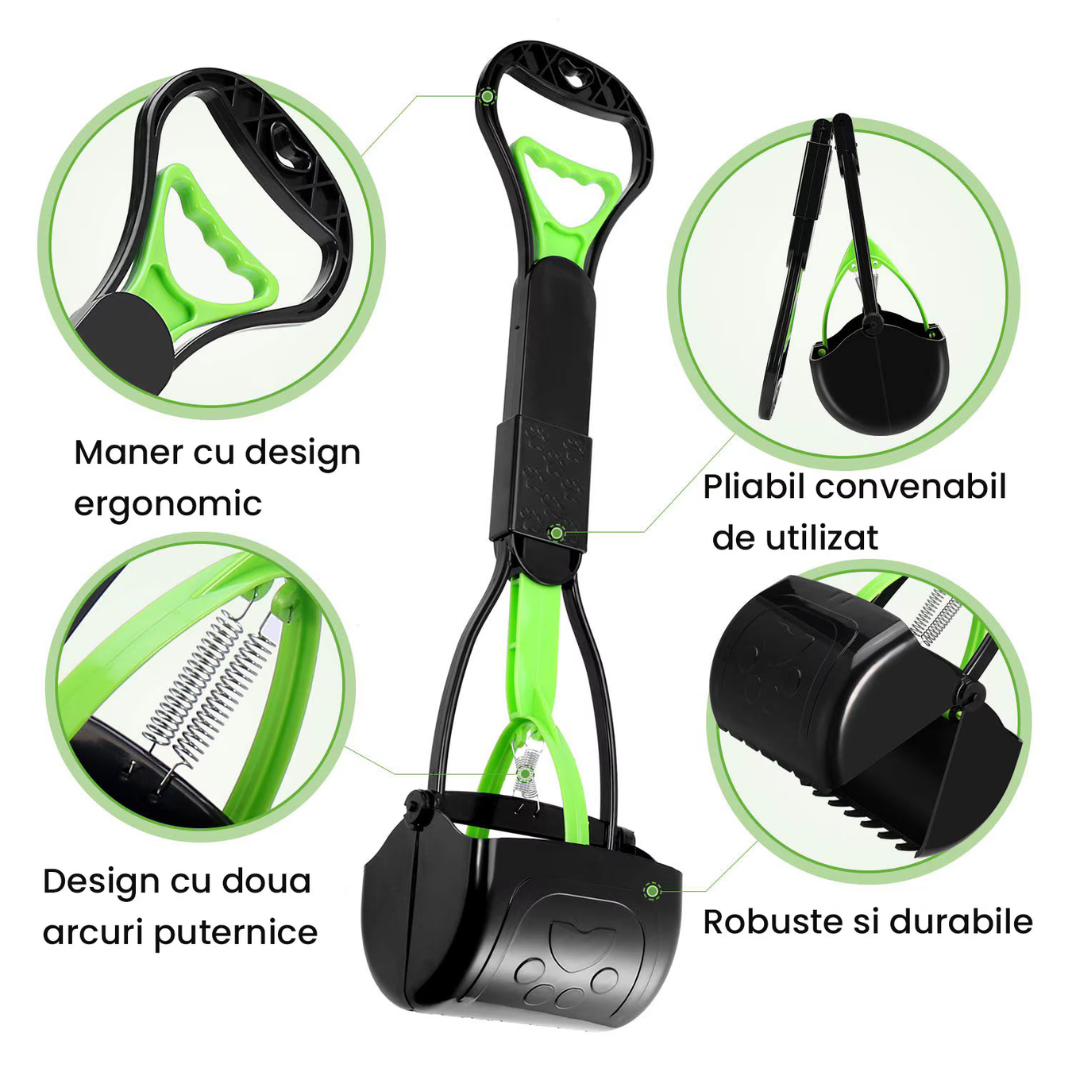 Lopățică pentru colectarea excrementelor animalelor de companie, Design Ergonomic, Reglabil