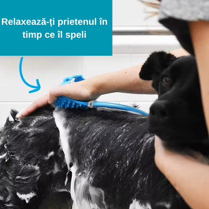 Extensie duș cu perie - Aquapaw - Extensie robinet cu mănușă pentru ingrijire animale, din silicon