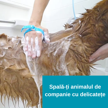 Extensie duș cu perie - Aquapaw - Extensie robinet cu mănușă pentru ingrijire animale, din silicon