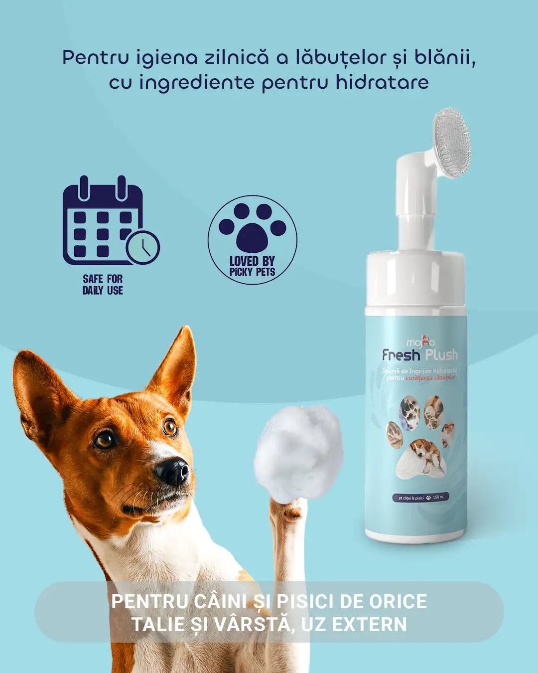 Spumă de curățare lăbuțe pentru căței și pisici