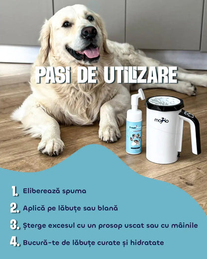 Spumă de curățare lăbuțe pentru căței și pisici