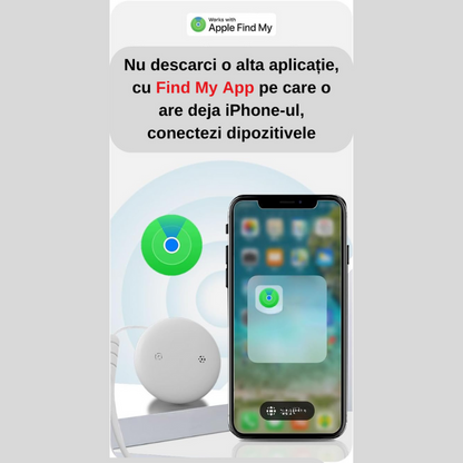 Pet Smart GPS Tracker Rezistent la Apa pentru Catei – Localizare Globala Rapid prin Apple Find My