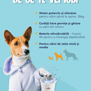 Curățător automat de lăbuțe cu peri moi din silicon Mojho Spin Buddy