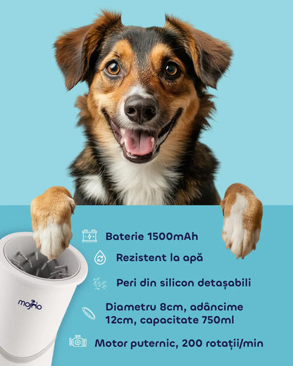 Curățător automat de lăbuțe cu peri moi din silicon Mojho Spin Buddy