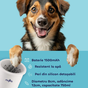 Curățător automat de lăbuțe cu peri moi din silicon Mojho Spin Buddy