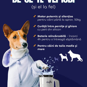 Curățător automat de lăbuțe cu peri moi din silicon Mojho Spin Buddy