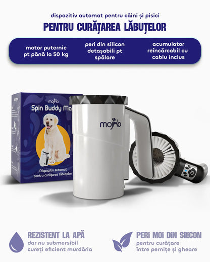 Curățător automat de lăbuțe cu peri moi din silicon Mojho Spin Buddy