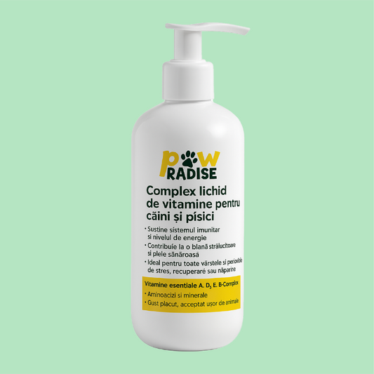 Complex lichid de vitamine pentru caini si pisici – Supliment natural cu A, D3, E si complex B