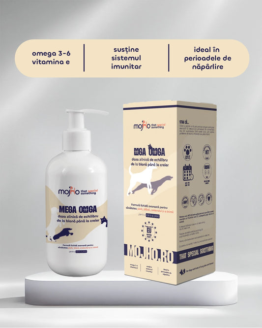 Mega Omega - Formulă lichidă pentru sănătatea pielii, blănii, creierului și a inimii